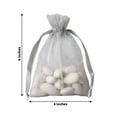 thumbnail image 3 of Efavormart 10 Pack | 4"x6" Silver Organza Drawstring Wedding Party Favor Gift Bags, 3 of 9