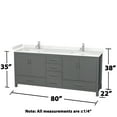 thumbnail image 5 of Wyndham Collection Wcs141480d-Vca-M24 Sheffield 80" Free Standing Double Basin Vanity Set, 5 of 7