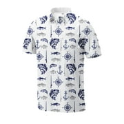 Mens Performance Short Sleeve Button Up Quick Dry Shirt 50+ UPF Fresh Water, Fresh Water, Size: 2X, Momentum Comfort Gear
