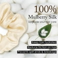 thumbnail image 2 of 100% Mulberry Silk-Scrunchies for Hair Sleep, Women Grils Silk Hair Ties for Frizz & Breakage Curly Hair, No Damage, Elastics Ponytail Holder, 3 Pack, 2 of 12