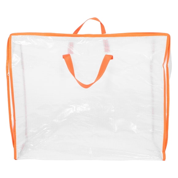 Bolsa grande para guardar ropa con tapa, transparente, resistente, con cremallera, para mudanzas, ropa, ropa de cama, juguetes