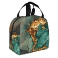 thumbnail image 2 of Honeii Emerald Color Gold Marble Print Lunch Bag Women, Lunch Box Lunch Bag for Women Adult Men, Small Leakproof Cute Lunch Tote Large Capacity Reusable, 2 of 8
