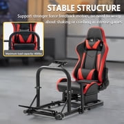 Marada Racing Cockpit Frame with Red Seat Upgrade Stable Racing Wheel Stand Fits Logitech Thrustmaster T80 T150 PC