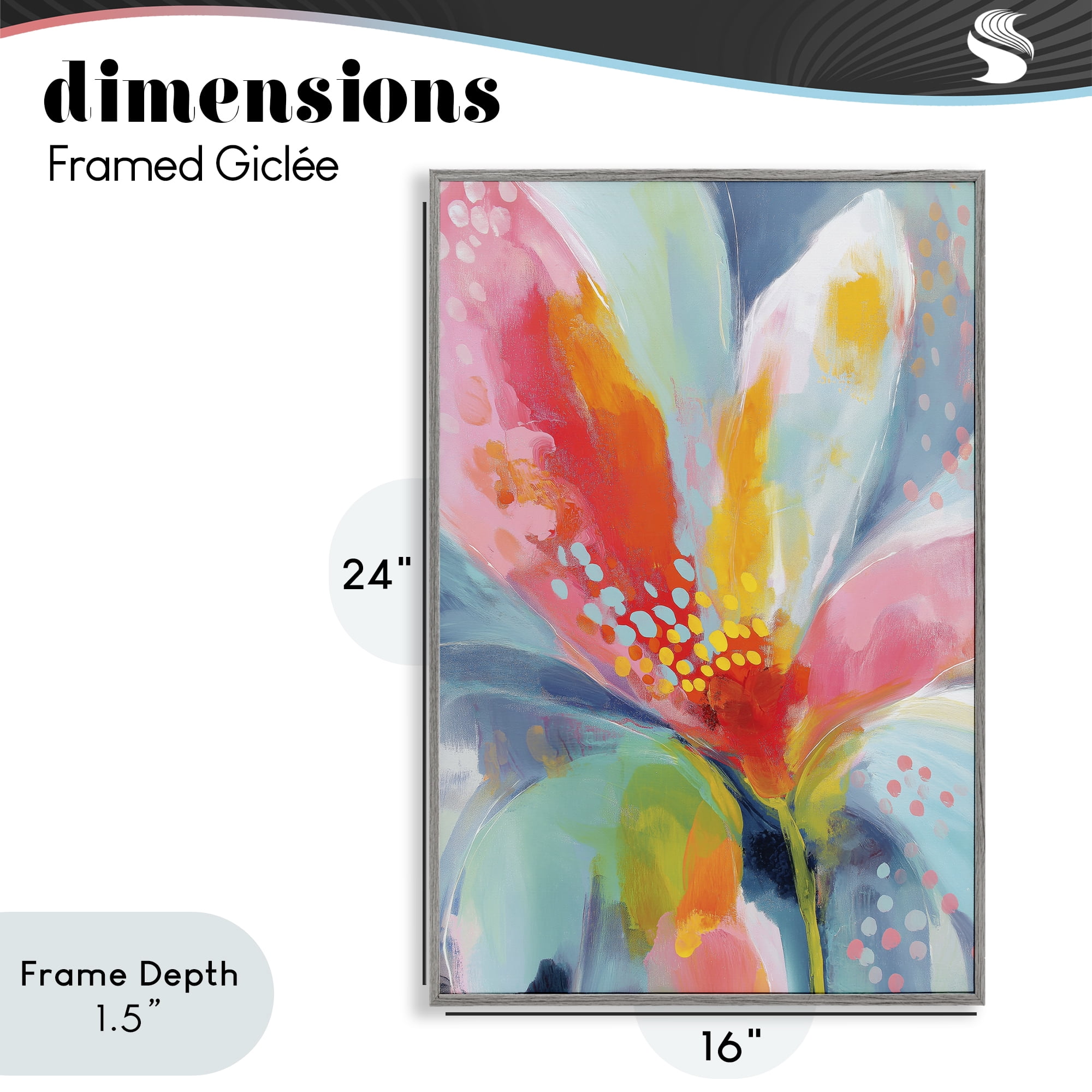 Stupell Industries Dotted Bloom Expression Gray Framed Giclee Art, design by Chromatic Storm Studio