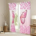 thumbnail image 3 of jejeloiu Cartoon Leopard Pattern Black Out Curtains,Cute Butterfly Curtains Pack of 2 (42x63 Each),Pink Glitter Print Bedroom Curtains For Kids,Ultra Soft Home Decor, 3 of 6