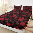 thumbnail image 3 of Homewish Boys Girls Retro Floral Blossom 4-Piece Full Size Sheets,Chic Flowers Bed Sheets,Spring Graden Lightweight Sheet Sets,Microfiber Bedroom Decor, 3 of 7