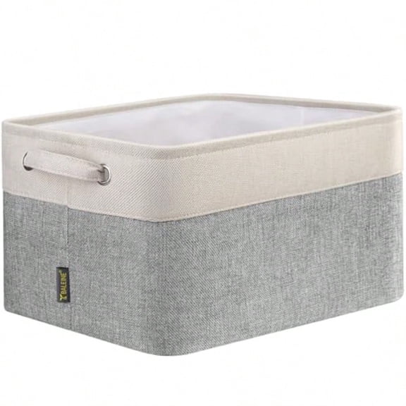 1 Pack Fabric Storage Bins for Shelves Linen Storage Baskets for Organizing Decorative Closet Bins for Clothes Home Grey 12"x8"x8"