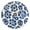 Gold, variant on Indigo Print on White Round Wall Clock Silent Battery Operated Home Decor for Living Room Bedroom