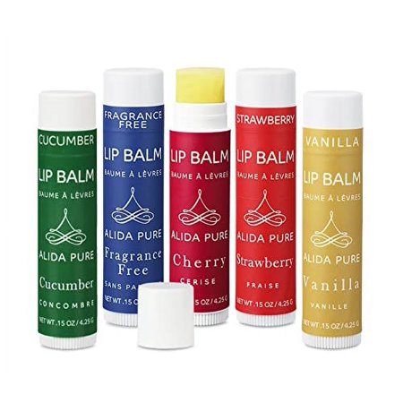 ALIDA PURE Vegan Melody Lip Balm Collection, Cruelty Free, Beeswax Free, Coconut Oil Free, 5 Lip Balm Set, Organic Jojoba Oil, Avocado Oil, and Vitamin E, Natural Moisturizing Lip Balm | Lip Gloss, fo