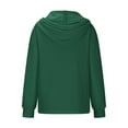 thumbnail image 6 of Light-weight Hoodies Womens Fall Casual Comfy Polyester Solid Hooded Sweatshirt 1/4 Button Pullover Top (S, Green), 6 of 6