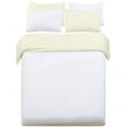 thumbnail image 2 of 400 Thread Count 3 Piece Set Reversible Duvet Cover with 2 Pillowcases, 100% Egyptian Cotton Quilt Cover with Hidden Zipper, Comfy Bedding Set - Ivory Solid, Super King Size., 2 of 4