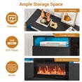 thumbnail image 4 of EcoSummer 70 inch Modern TV Stand Black Entertainment Center for up to 75" TVs, with Storage Cabinet & Open Shelves, Compatible with 36" Electric Fireplace(Fireplace Not Included), 4 of 9