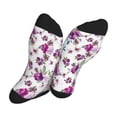 thumbnail image 5 of Rocae Violets Flowers for Adult Socks Casual Athletic Stretchy Loose Socks for Women Men Non-Slip Middle Tube Socks, 5 of 7