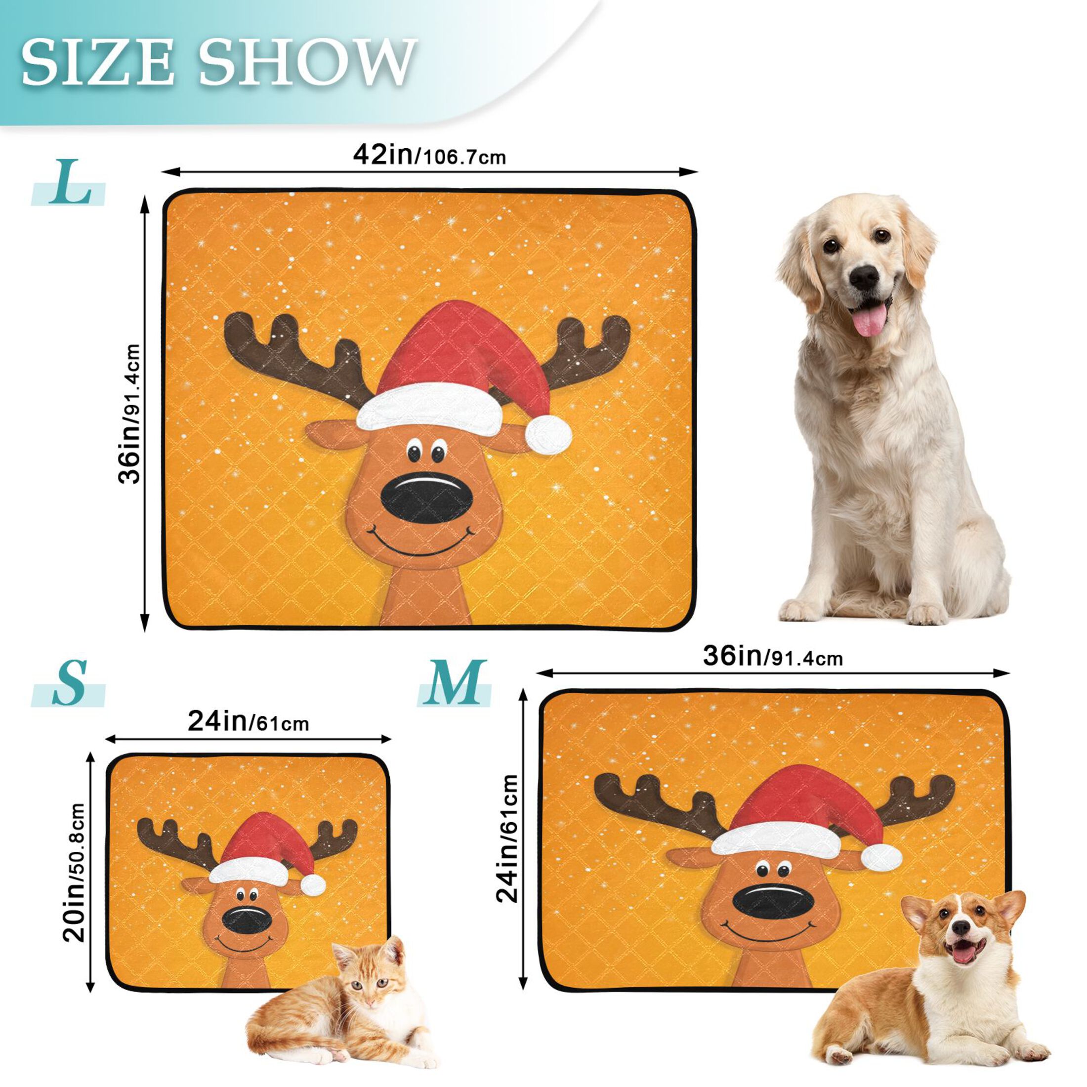 IAUYY Washable Pee Pads for Dogs Smallx3 Absorbent and Leak-Proof Non-Slip Reusable Puppy Pee Pads for Dogs Applicable to Playpen Potty Crate Cartoon Headshot