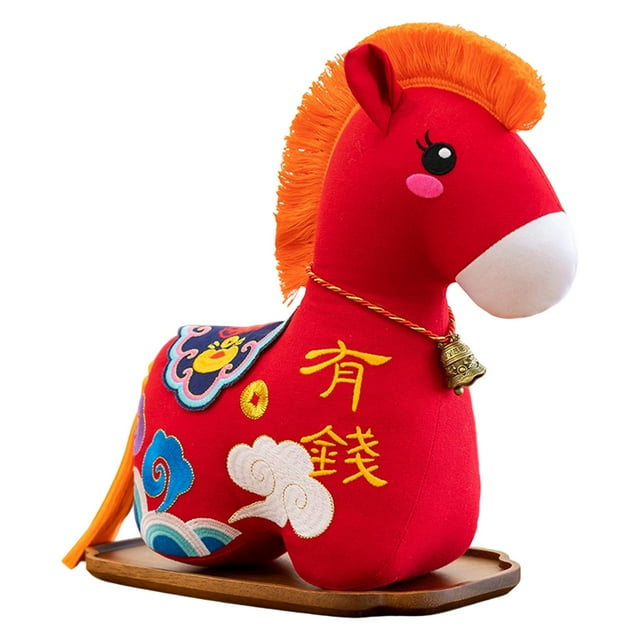 Peluche de caballo para año Nuevo Chino 2026. Decoración para Festival de . Regalo simbólico cultural. Ligero y versátil. Mascota del 32 cm