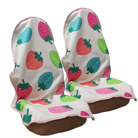 Funda de asiento de coche LoyaGour impermeable con estampado de fresas, 2 unidades