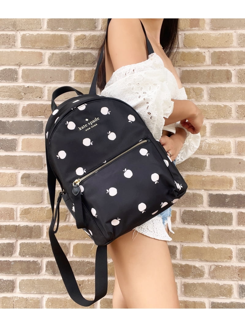 Kate Spade Chelsea Medium Nylon Backpack, Black Multi Apple  display picture 1