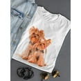 thumbnail image 3 of Two Cute Yorkie Puppies T-Shirt Women -Image by Shutterstock, Female Medium, 3 of 4