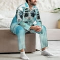 thumbnail image 7 of Sikiie Swimming Cat Goggles Mens Pajama Set, Soft Warm Long Sleeve Sleepwear, Cozy Button-Down Pjs for Men-Medium, 7 of 7