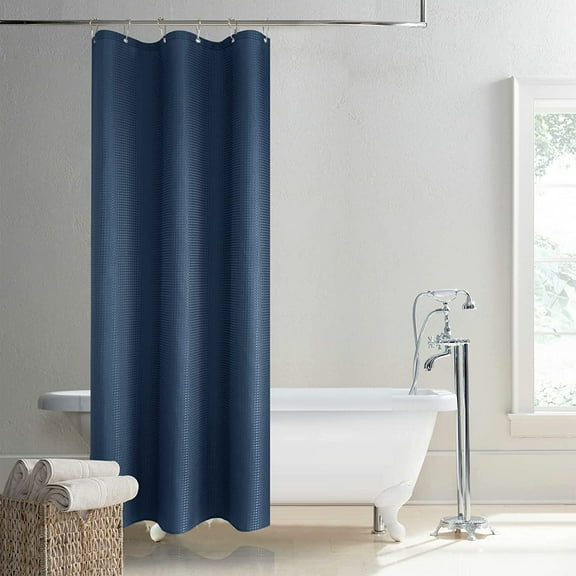 Farmhouse Shower Curtain Stall Heavy Duty Fabric Shower Curtain Quality Bathroom Decor for Showers Bathtubs RV, 36 x 72 inch, Blue
