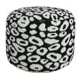 thumbnail image 3 of LR Home Small Abstract Indoor Round Pouf, Black/White, 18" x 18" x 14", 3 of 9