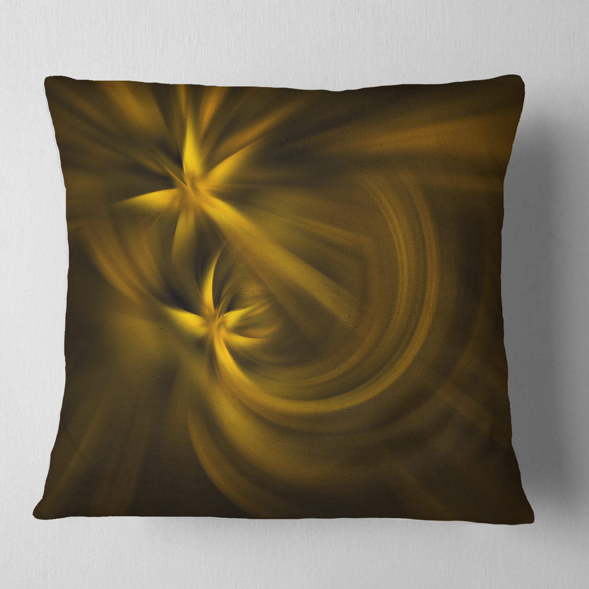 Designart Play of Golden Stars - Abstract Throw Pillow - 16x16