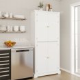 thumbnail image 5 of DIYART 71" Tall Pantry Cabinet, Farmhouse Kitchen Storage Cabinet with 6 Hanging Shelves and Adjustable Shelves, Freestanding Cupboard for Kitchen & Dining Room, White, 5 of 8