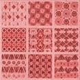 thumbnail image 1 of Ahgly Company Indoor Square Patterned Light Coral Pink Area Rugs, 4' Square, 1 of 6