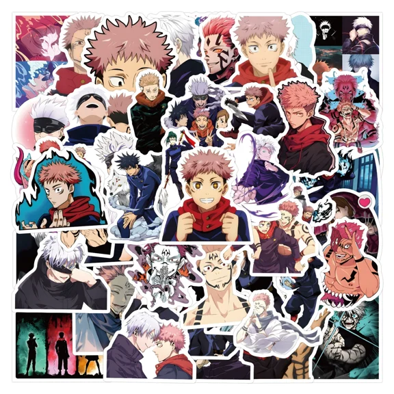 100Pcs Stickers for Jujutsu Kaisen Cute Cartoon Graffiti DIY Waterproof Phone Laptop Luggage Skateboard Scrapbook for Kid/Adults