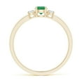 thumbnail image 2 of Angara Natural 0.24 Ct. Emerald with Diamond Classic Ring in 14K Yellow Gold for Women (Ring Size: 11.5), 2 of 10