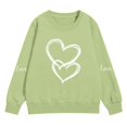 thumbnail image 2 of AUDeals Girls Cotton Love Heart Sweatshirt - Round Neck Long Sleeve Loose Fit Pullover Top for Kids Spring Fall Casual Wear, 2 of 6