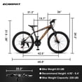 thumbnail image 5 of 24 inch Mountain Bike Bicycle for Adults Shimano 21-Speed with Disc Brake, Orange, 5 of 7