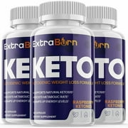 (3 Pack) Extra Burn Keto - Supplement for Weight Loss - Energy & Focus Boosting Dietary Supplements for Weight Management & Metabolism - Advanced Fat Burn Raspberry Ketones Pills - 180 Capsules