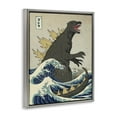 thumbnail image 3 of Stupell Industries Godzilla in the Waves Eastern Poster Style Illustration Luster Gray Framed Floating Canvas Wall Art, 16x20, by Michael Buxton, 3 of 9