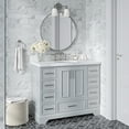thumbnail image 2 of Ariel Stafford 42 Inch Single Oval Sink Bathroom Vanity With Carrara White Quartz Countertop 1.5 Edge In Grey, 2 of 9