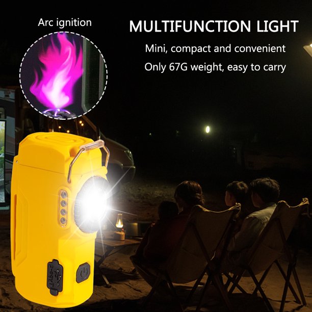 Linterna De Bolsillo Carga Tipo C Llavero LED multifuncional 6000K Lámpara de emergencia Amarillo