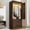 Brown, variant on ChVans 72.8''H Armoire Wardrobe Closet with Sensor Light and 2 Drawer, Farmhouse Bedroom Armoire Cabinet with Hanging Rod, Wooden Wardrobe Cabinet with folding sliding barn door for Bedroom