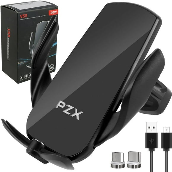 POINTERTECK Wireless Car Charger Fast Charging Magnetic Car Charger Phone Mount with 3 Magnetic Heads