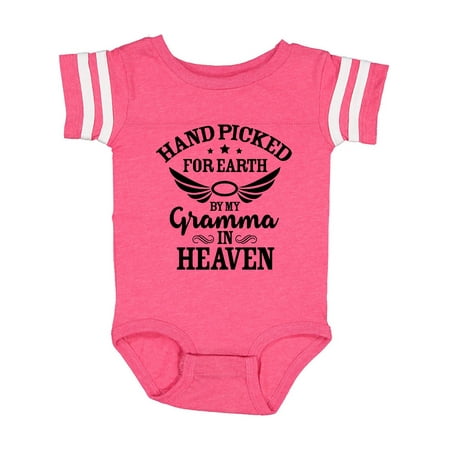 

Inktastic Handpicked for Earth By My Gramma in Heaven with Angel Wings Gift Baby Boy or Baby Girl Bodysuit