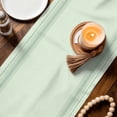 thumbnail image 4 of Sage Green Table Runner 72 Inches Long, Modern Minimalist Grid Pattern Cotton Linen Table Runners Dresser Scarves, Decorative Fabric Tabletop Scarf Furniture Cover for Home Dinner Party 13"x72", 4 of 9