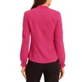 thumbnail image 3 of INSPIRE CHIC Women's Elegant Bow Tie Neck Blouse Long Sleeve Work Chiffon Shirt S Hot Pink, 3 of 6
