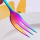thumbnail image 3 of Dessert Pastry Fork Multicolor Rainbow Stainless Steel Cake Notched Small Fork, 3 of 5