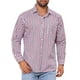 thumbnail image 5 of CAMISA DE VESTIR DE MANGA LARGA A CUADROS PARA HOMBRE INSPIRAR CHIC, CON COLLAR PUNTA Y BOTONES, A CUADROS ROJO AZUL, 5 of 6