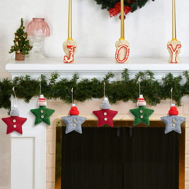 12 Bolas De Navidad En Forma De Estrella - Doradas, Mate Y Brillo, Con Cuerda Para Colgar En El árbol