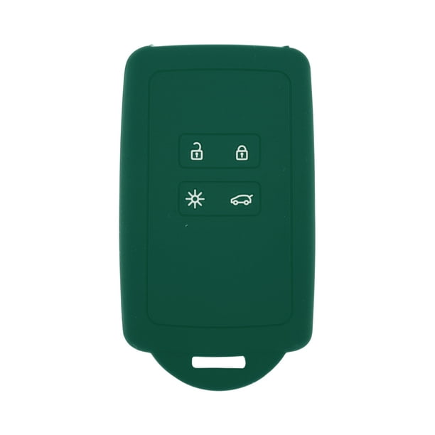 Funda de llave de coche TPU verde oscuro para Renault Clio - Funda de control remoto de 4 botones