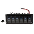 thumbnail image 2 of 6 Gang Rocker Resetting Switch Panel 12 / 24V Disyuntor Coche Barco Marino Sunnimix Panel de interruptores basculantes de 6 bandas, 2 of 8