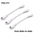 thumbnail image 2 of Qucyy T5 T8 LED Tube Connector Cable Wire 8 inch Double Male to Male End Extension Cord for Integrated LED Fluorescent Tube Light Bulb Lamp Holder Socket(3-Pack 3Pin Male), 2 of 5