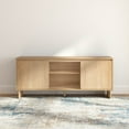 thumbnail image 5 of Modern TV Stand, 2 Door w/ Middle Shelf  (1499 x 406 x 635mm / 59 x 16 x 25in), Blonde, 5 of 9