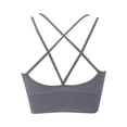 thumbnail image 6 of Wdgfv Women's Sports Bra-Scoop Neck Spaghetti Strap Molded Cup Double Sports Bra Low Support Yoga Workout Bra Grey XXL, 6 of 6