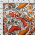 thumbnail image 2 of oneOone Polyester Lycra White Fabric Koi Fish Ocean Sewing Craft Projects Fabric Prints By Yard 56 Inch Wide, 2 of 4